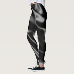 Silk Bright Black Silky Smooth Sober Luxurious Leggings