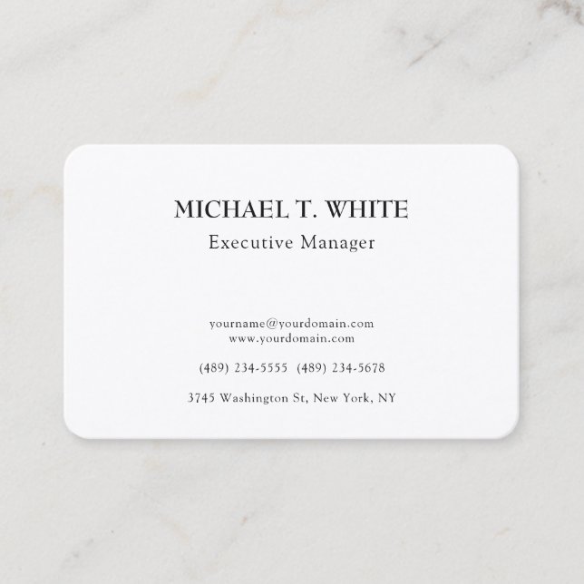 Silk Classical Minimalist Professional Elegant Business Card (Front)