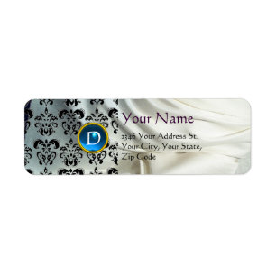 SILK DAMASK GEM blue white