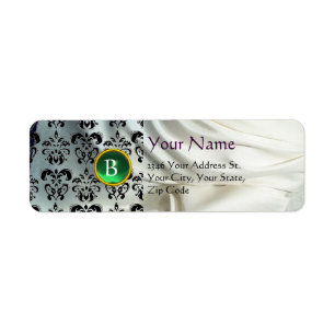 SILK DAMASK GEM green white