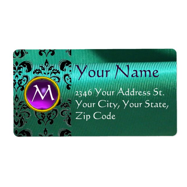 SILK DAMASK GEM purple  green blue (Front)