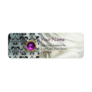 SILK DAMASK GEM purple white