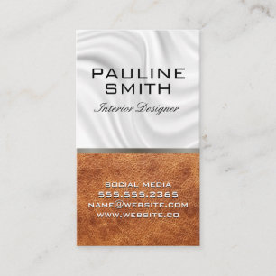 Silk Drapery Brown Leather Texture Business Card