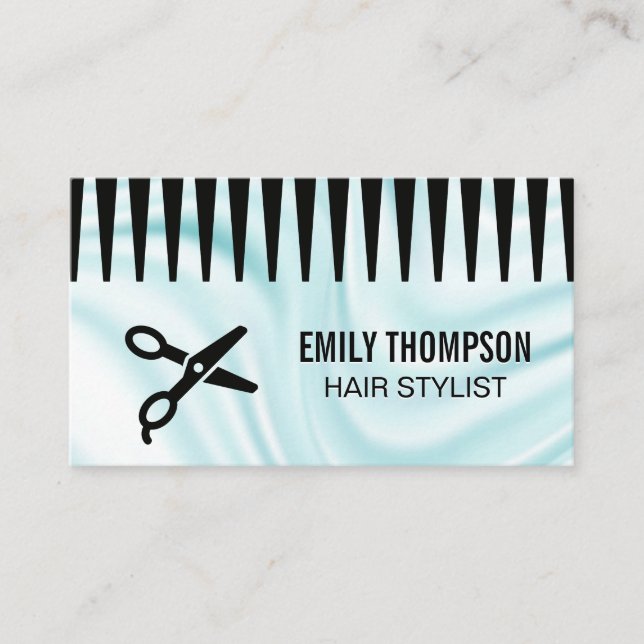 Silk Drapery | Comb Teeth Business Card (Front)