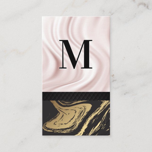 Silk Drapery | Gold Black Marble Luxury Business Card (Front)