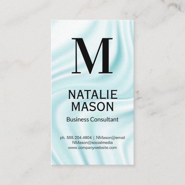 Silk Drapery | Monogram Business Card (Front)
