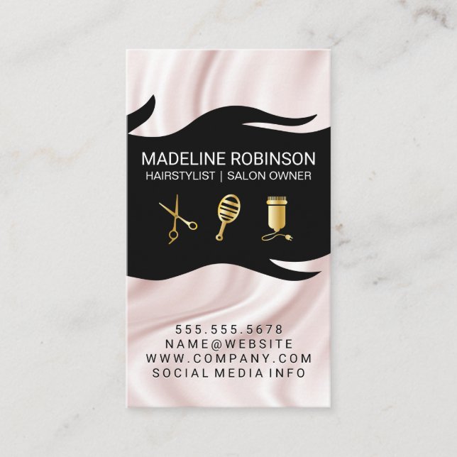 Silk Drapery Stylist Kit | Hair and Beauty Business Card (Front)