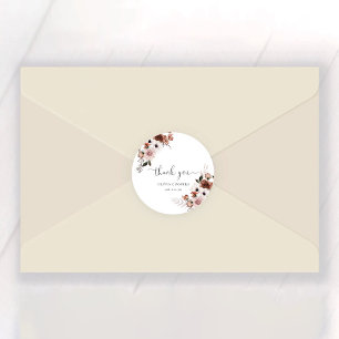 Silk Floral Baby Shower Classic Round Sticker