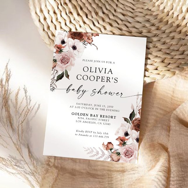 Silk Floral Baby Shower Invitation (Creator Uploaded)