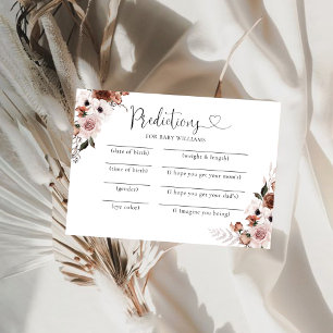 Silk Floral Baby Shower Predictions Card