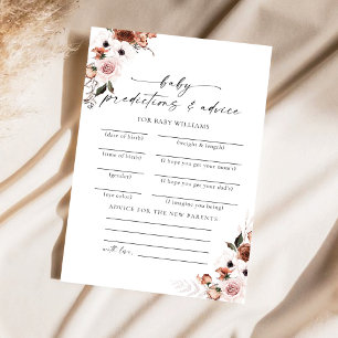 Silk Floral Baby Shower Predictions Card