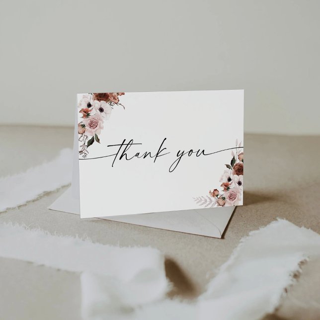 Silk Floral Baby Shower Thank You Card (Creator Uploaded)