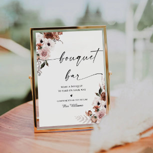 Silk Floral Bridal Shower Bouquet Bar Sign