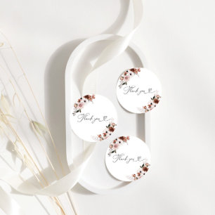 Silk Floral Bridal Shower Classic Round Sticker