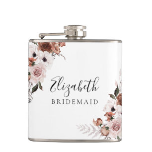 Silk Floral Bridal Shower Flask