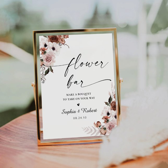 Silk Floral Bridal Shower Flower Bar Sign (Creator Uploaded)