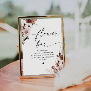 Silk Floral Bridal Shower Flower Bar Sign