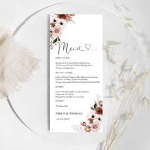 Silk Floral Bridal Shower Menu