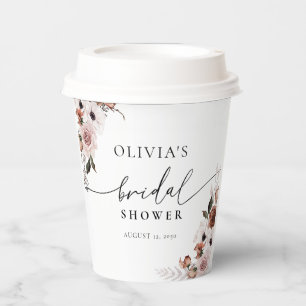 Silk Floral Bridal Shower Paper Cup