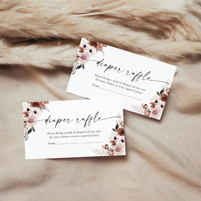 Silk Floral Diaper Raffle Enclosure Card (Creator Uploaded)