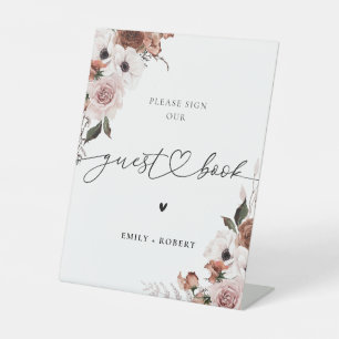 Silk Floral Guest Book Sign