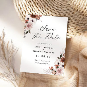 Silk Floral Save The Date Card