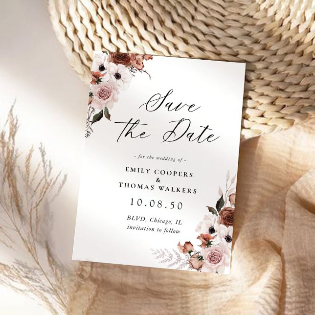 Silk Floral Save The Date Card (Creator Uploaded)