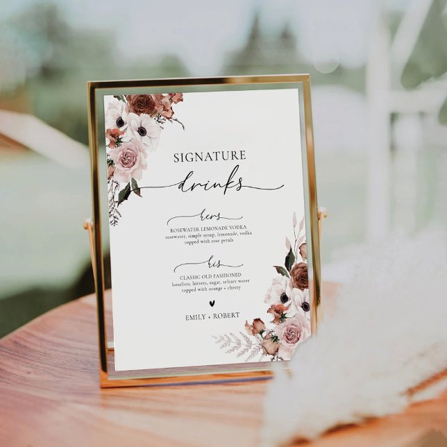 Silk Floral Signature Drinks Sign (Creator Uploaded)