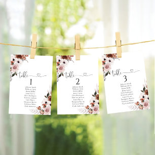 Silk Floral Table Seating Chart