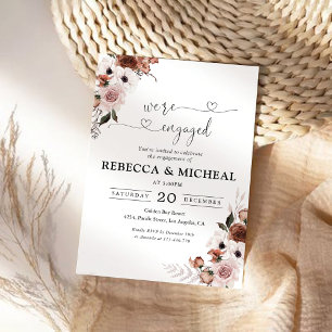 Silk Floral We are engaged Invitation