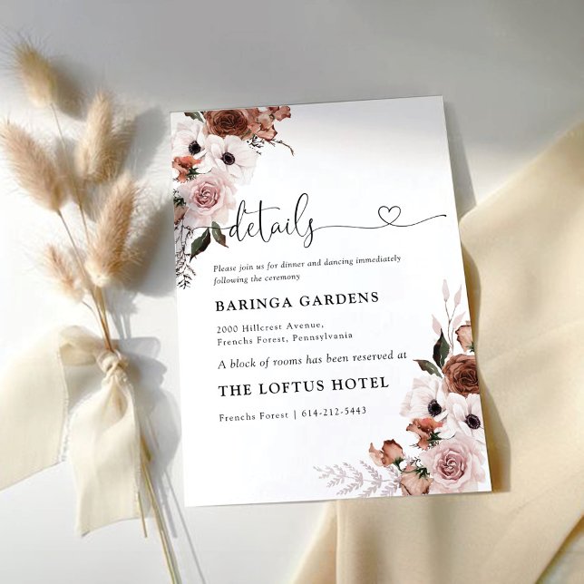 Silk Floral  Wedding Ceremony Enclosure Card (Creator Uploaded)