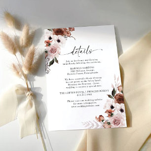 Silk Floral Wedding Ceremony Enclosure Card