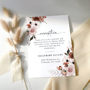 Silk Floral Wedding Ceremony Reception Enclosure Card