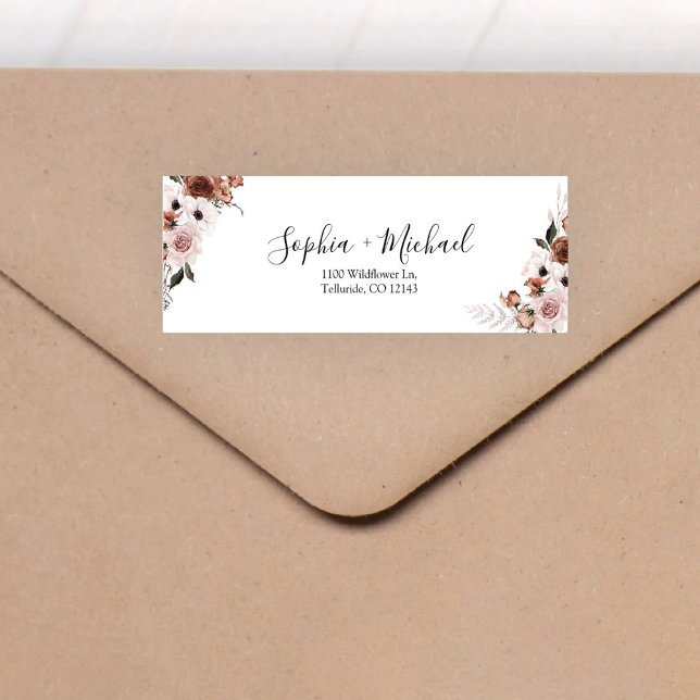 Silk Floral Wedding Return Address Label (Creator Uploaded)