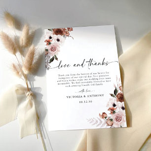 Silk Floral Wedding Thank You Cards