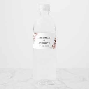 Silk Floral Wedding Water Bottle Labels