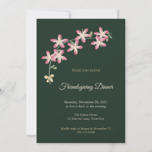 Silk Floss Tree Friendsgiving Dinner Invitation