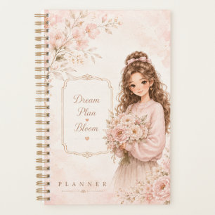 Silk Garden Cute Pastel Floral Notebook Planner