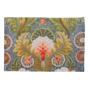 Silk Green Embroidery Art Pillowcase