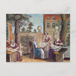 Silk-Making, engraved by J. Hinton Postcard