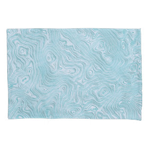Silk Moire Pattern in Bright Aqua Pillowcase