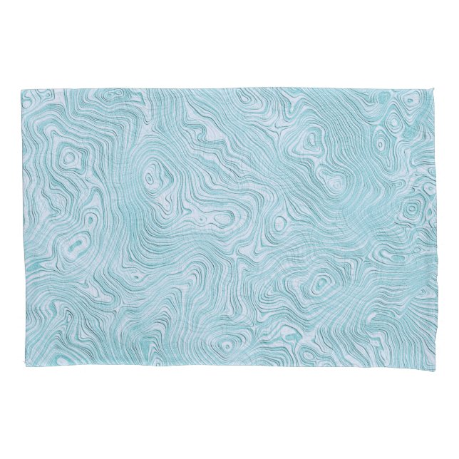 Silk Moire Pattern in Bright Aqua Pillowcase (Front)