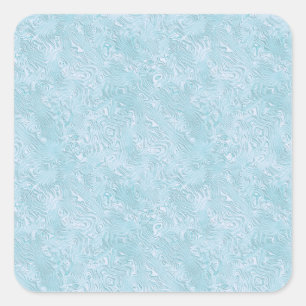 Silk Moire Small Pattern in Bright Aqua Square Sticker