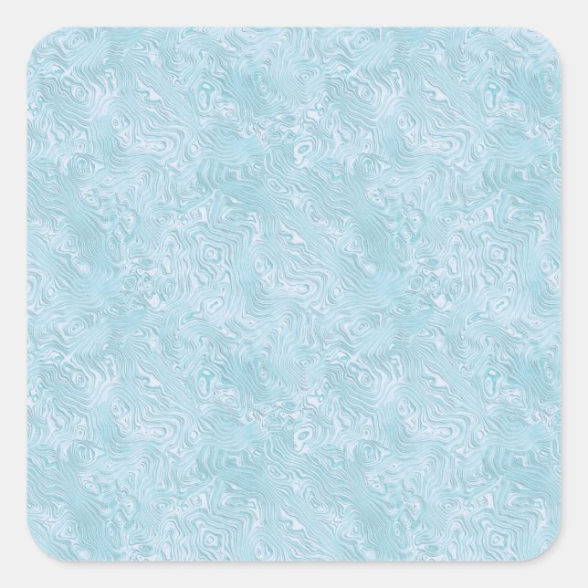 Silk Moire Small Pattern in Bright Aqua Square Sticker (Front)