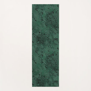 Silk Moire Small Pattern in Forest Green Yoga Mat