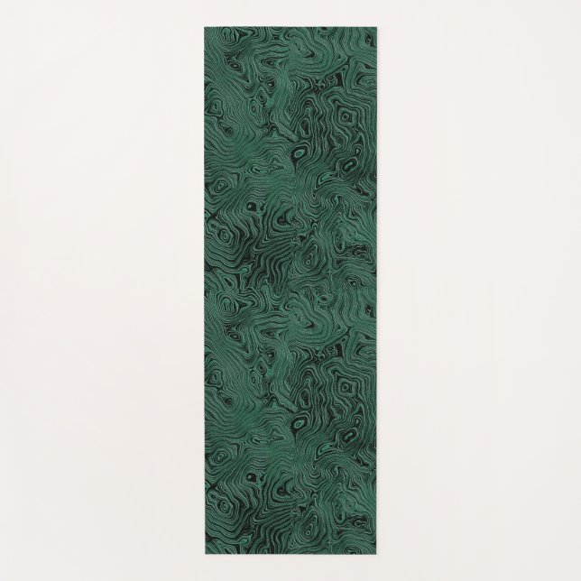 Silk Moire Small Pattern in Forest Green Yoga Mat (Front)