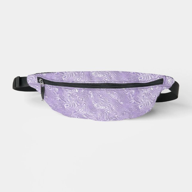 Silk Moire Small Pattern in Lilac Lavender Bum Bags (Front)