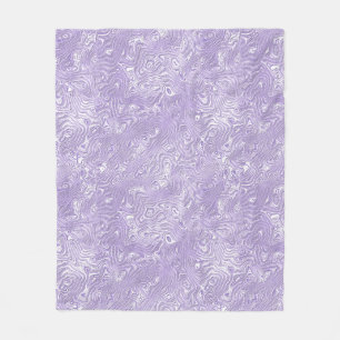 Silk Moire Small Pattern in Lilac Lavender Fleece Blanket