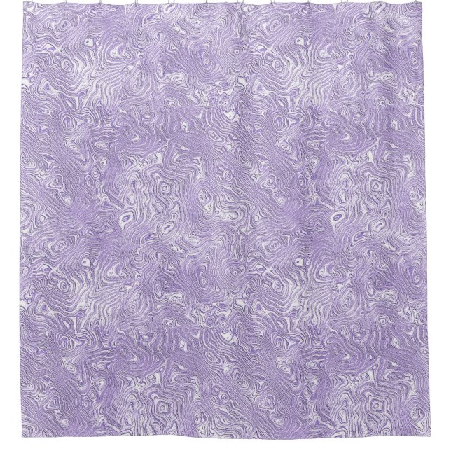Silk Moire Small Pattern in Lilac Lavender Shower Curtain (Front)