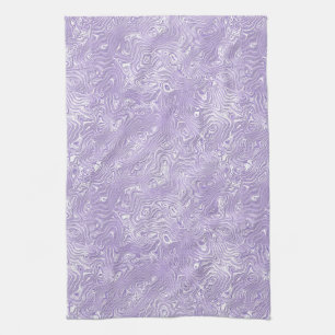 Silk Moire Small Pattern in Lilac Lavender Tea Towel